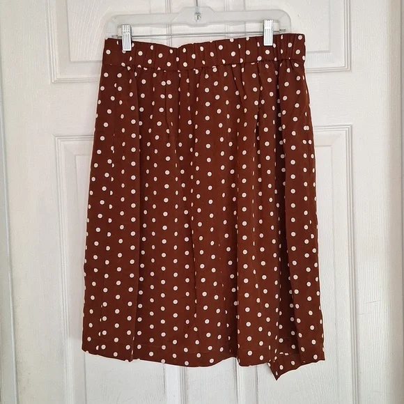 Soncy Polka Dot Wrap Skirt Size 0 (12) Brown & White NWT - Picture 8 of 8